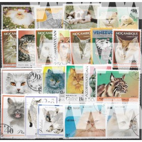 Gatos Pack 50 selos  - USADO